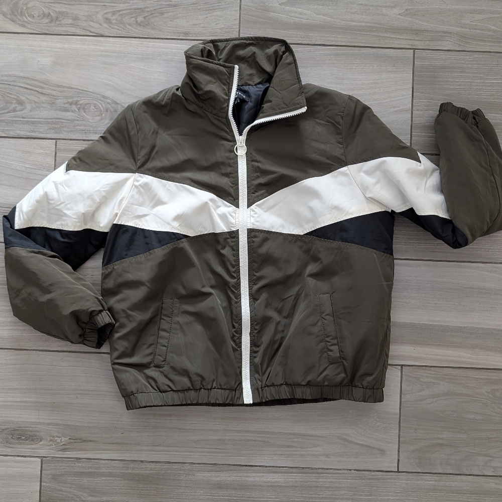 Love Tree Lightly Quilted Color Block Jacket